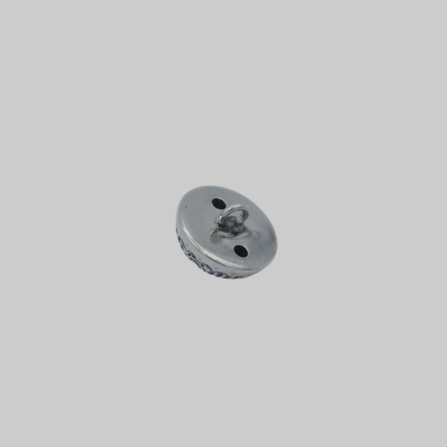 Rückseite Zierknopf Metall altsilber 15 mm mit Öse
