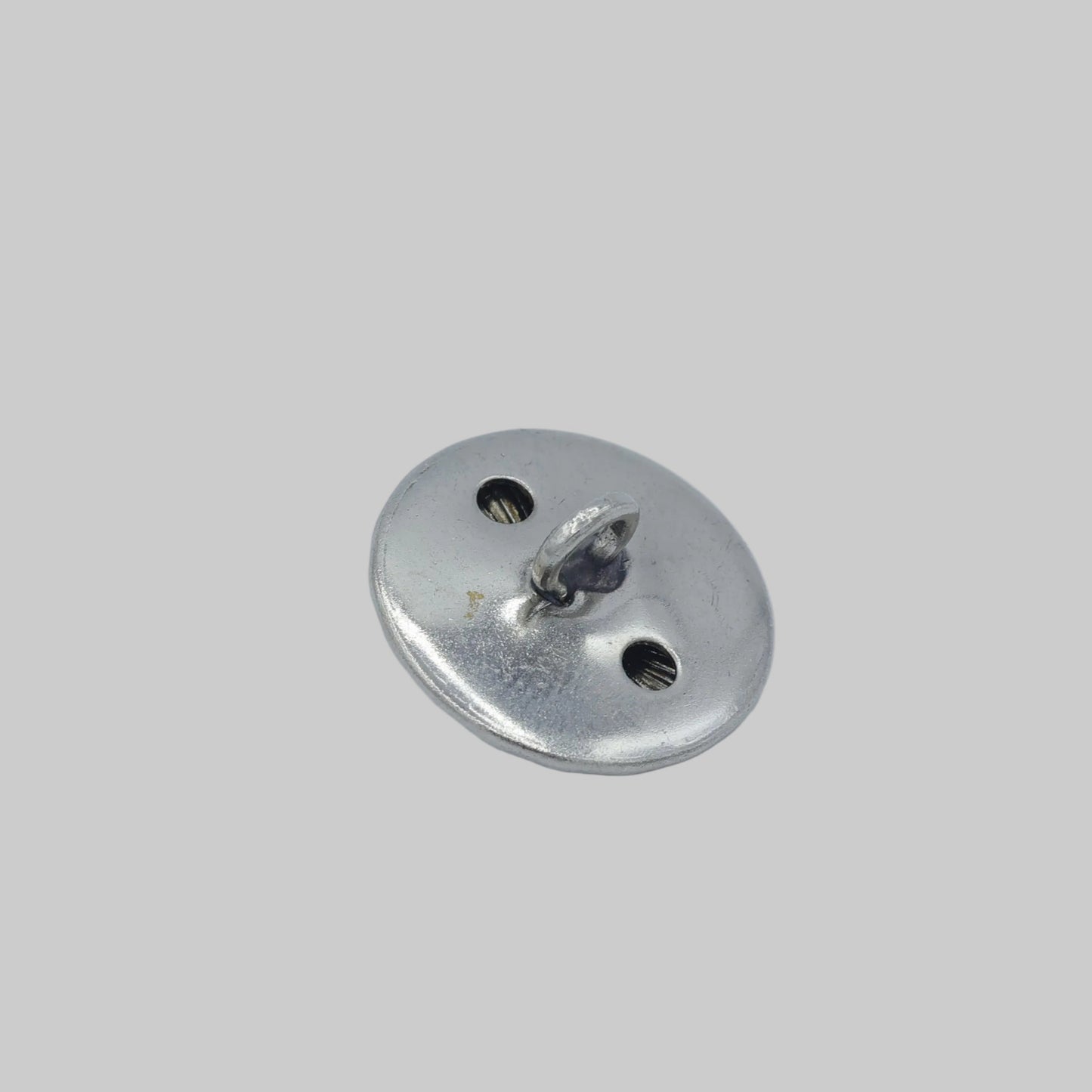Rückseite Trachtenknopf Metall altsilber 15 mm mit Öse zum Annähen