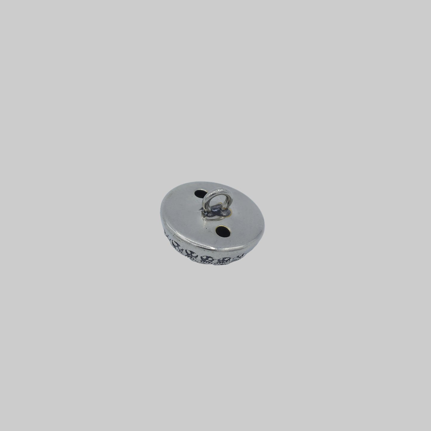 Rückseite Trachtenknopf Metall altsilber 15 mm mit Öse zum Annähen