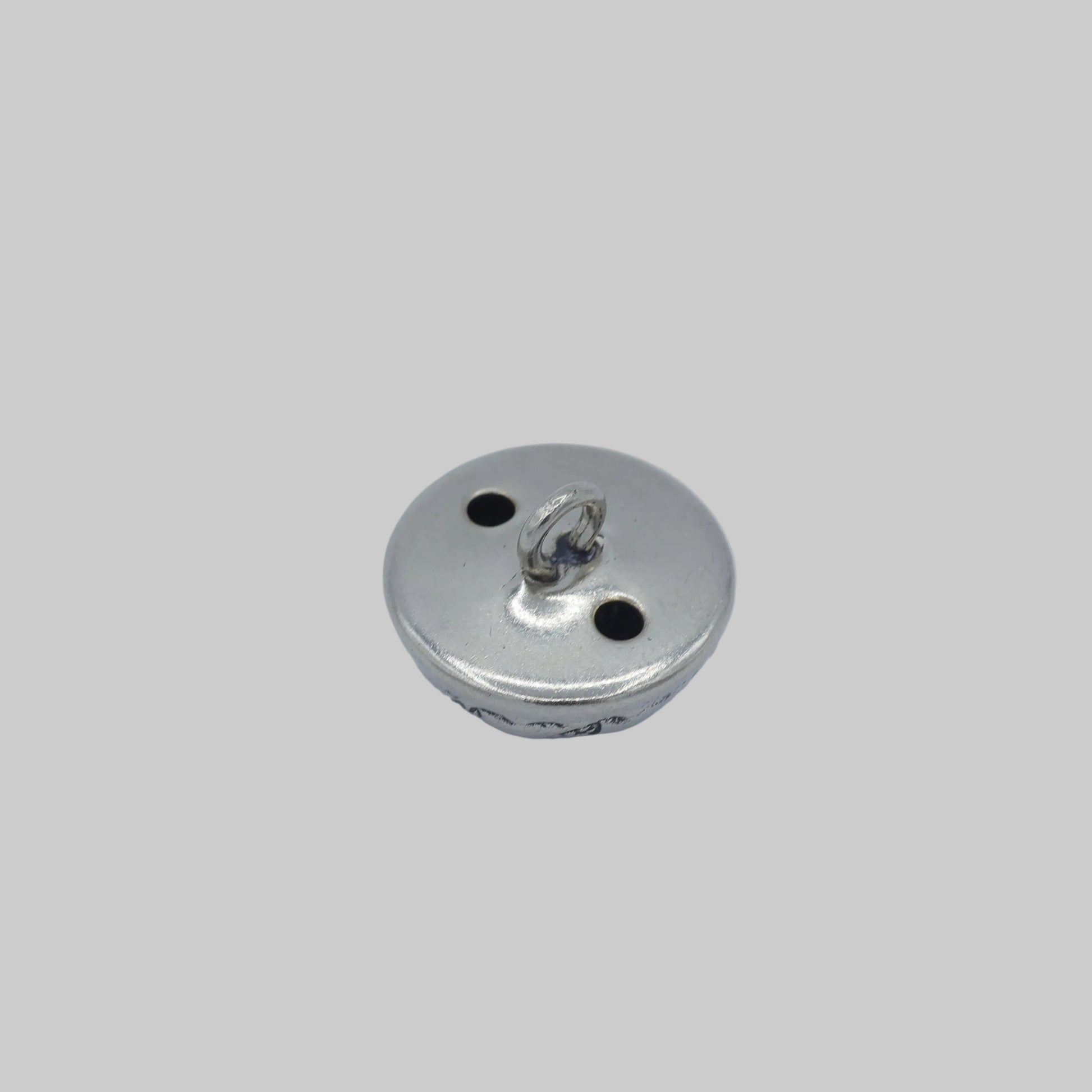 Rückseite Metallknopf altsilber 15 mm mit Öse zum Annähen