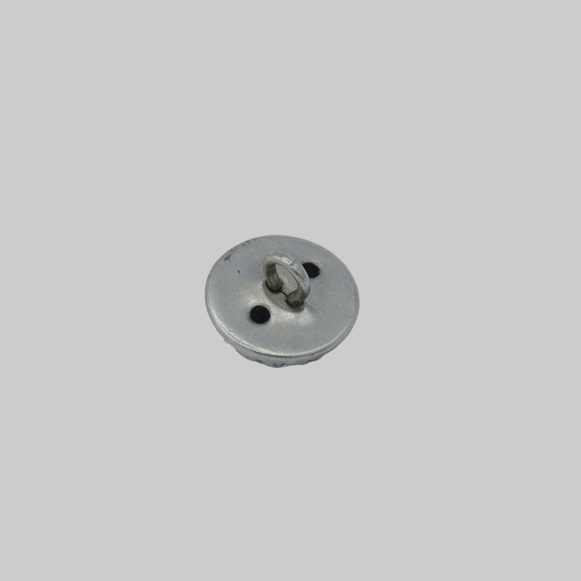 Blumenknopf Metall altsilber 12 mm leicht gewölbt Seitenansicht
