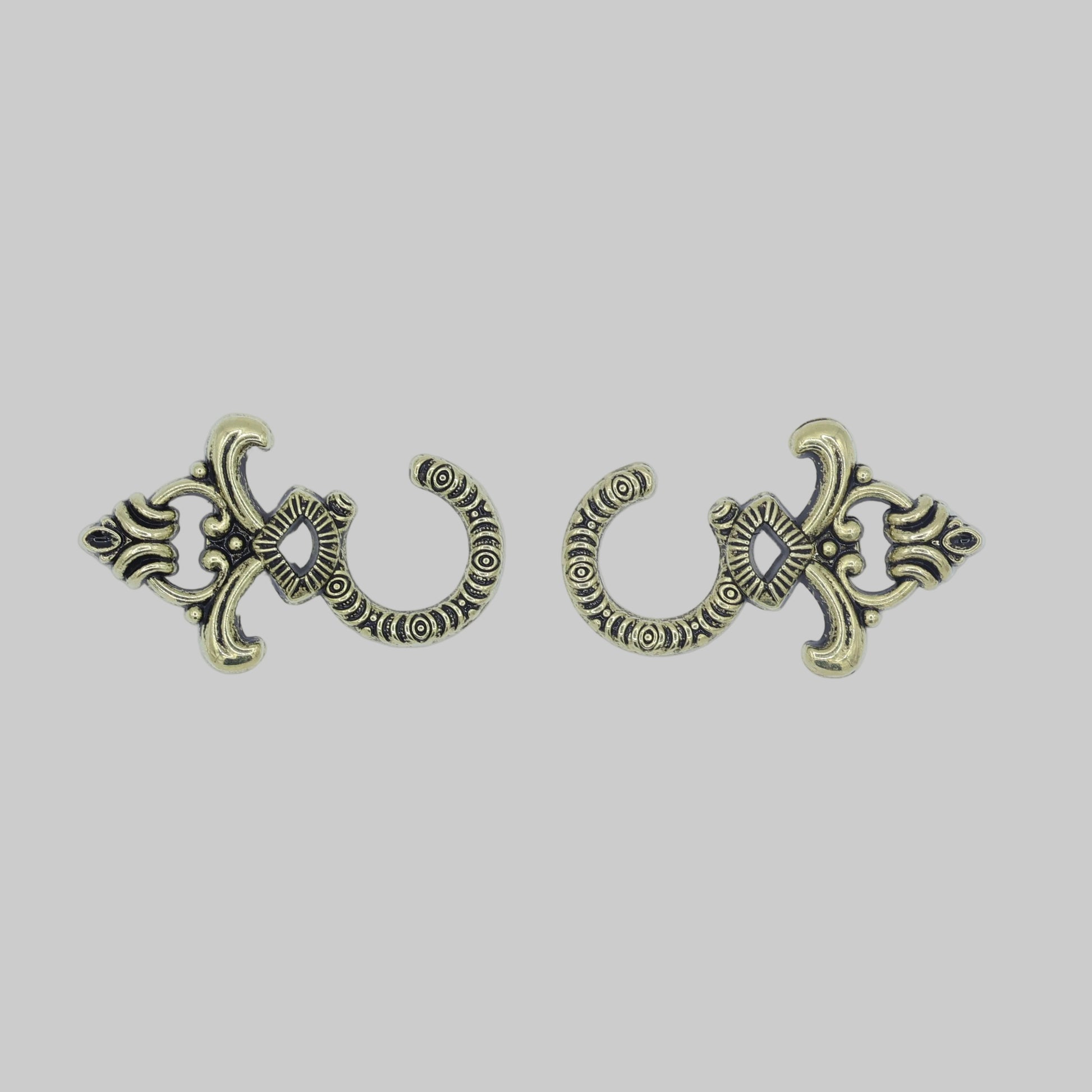 Miederhaken Set Alt Gold links rechts