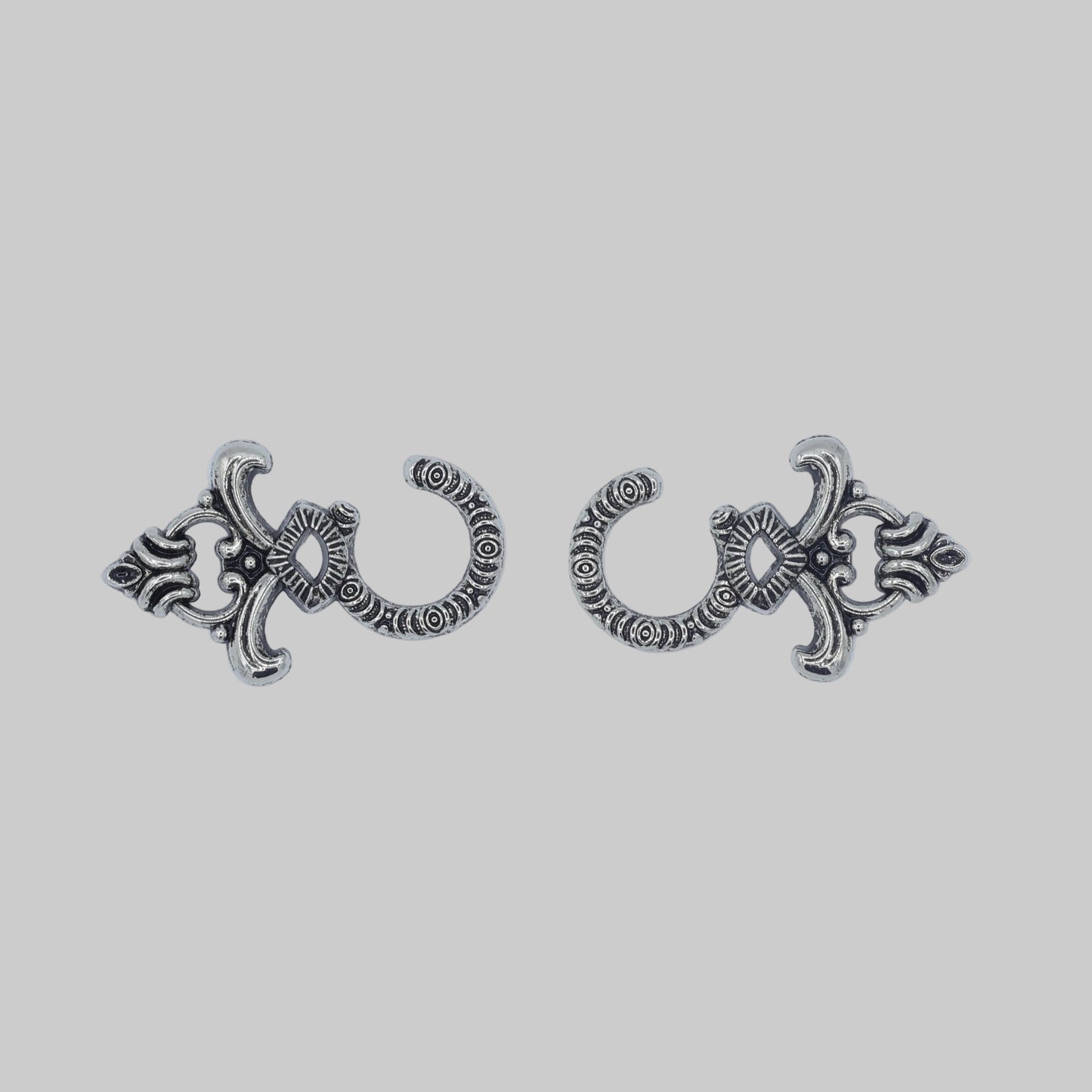 Miederhaken Set Alt Silber links rechts