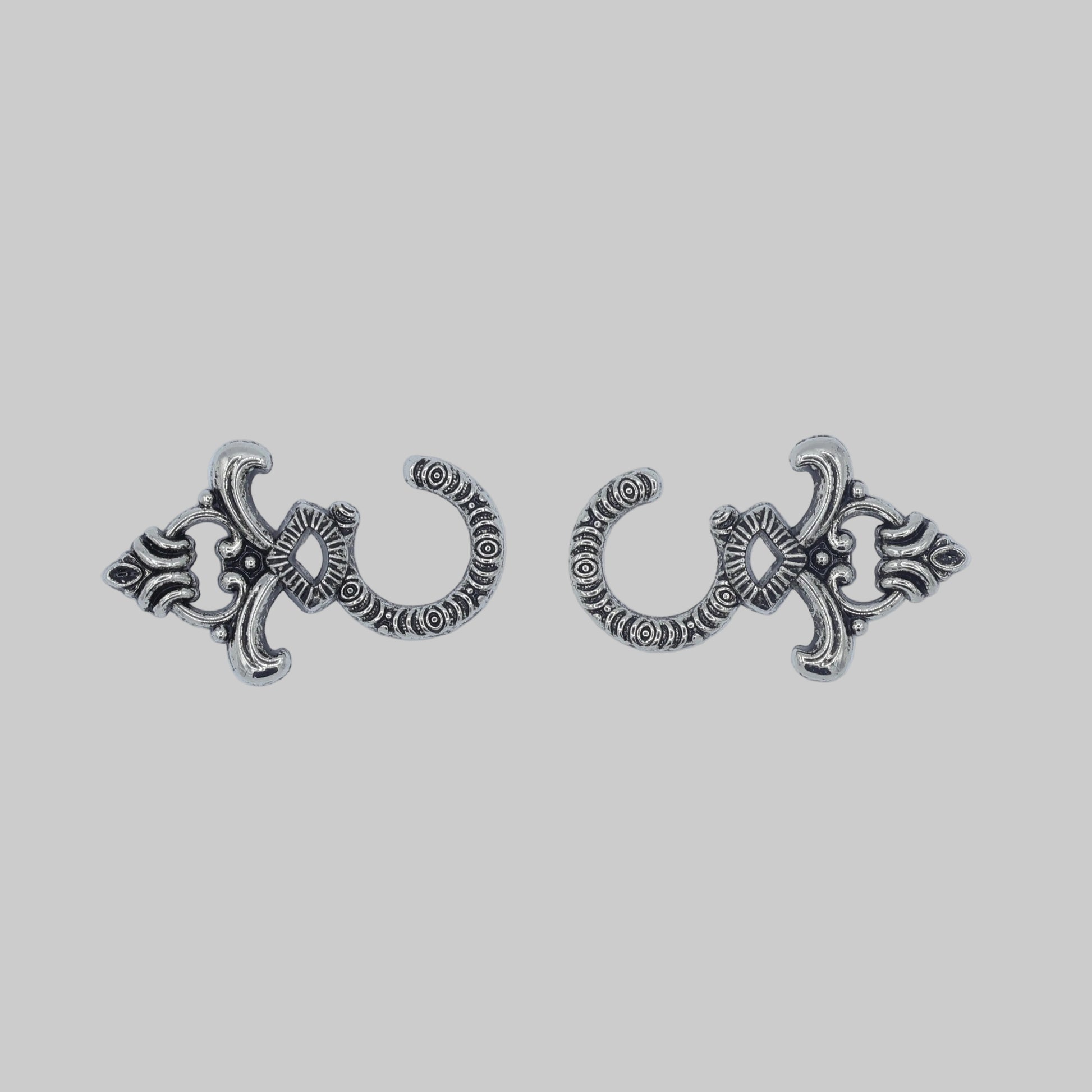 Miederhaken Set Alt Silber links rechts