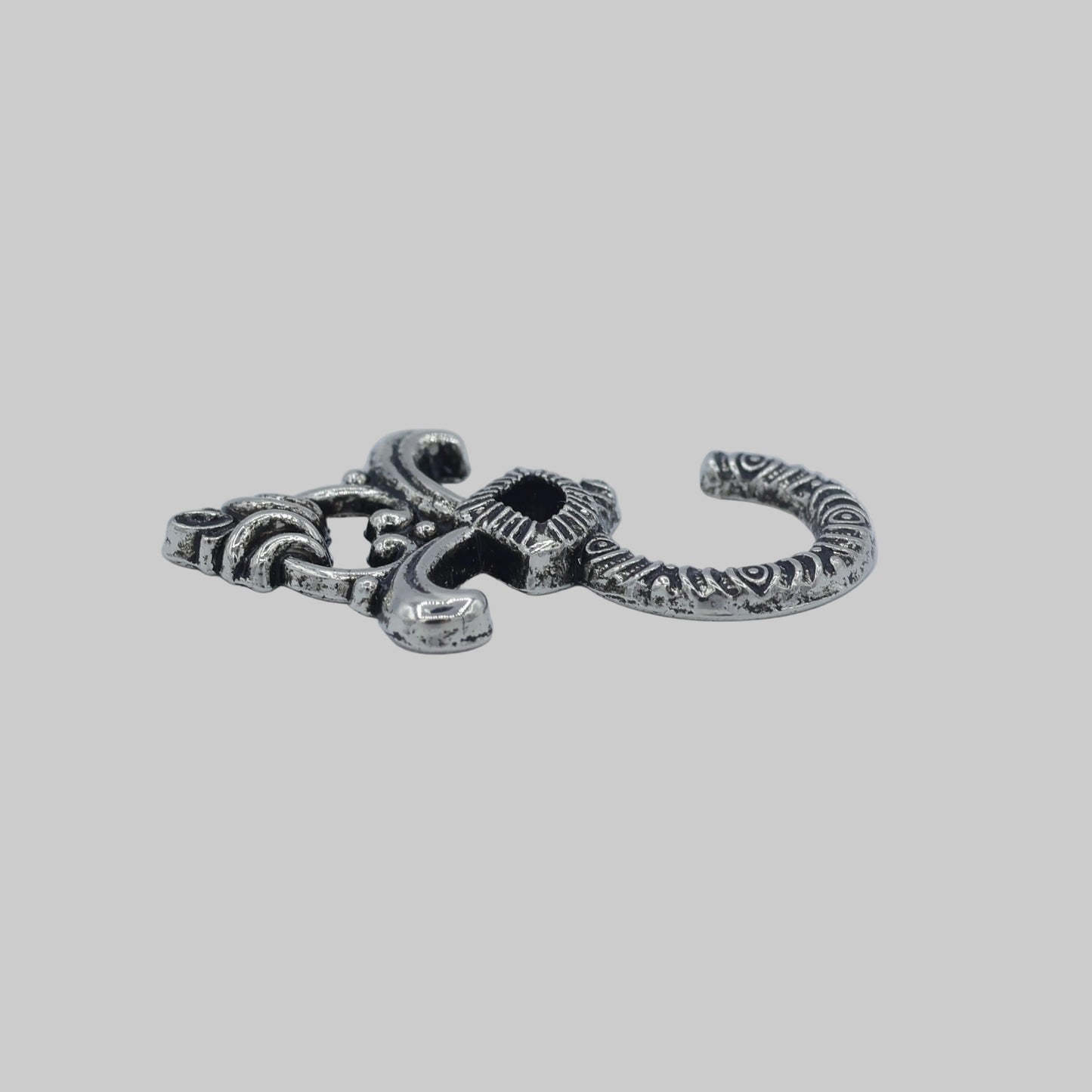 Detail Schürhaken Alt Silber Verzierung
