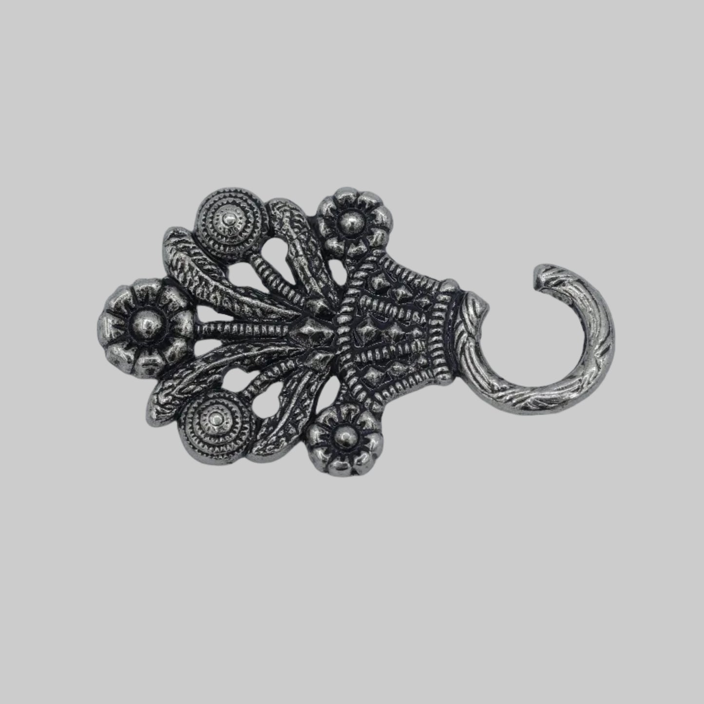 Miederhaken Alt Silber filigran floral
